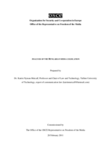 Legal Analysis of Hungarian Media Legislation