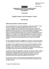 Regular Report to the Permanent Council by the OSCE Representative on Freedom of the Media