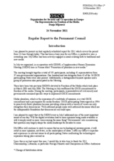 Regular Report to the Permanent Council by the OSCE Representative on Freedom of the Media