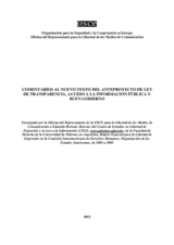 Comments on the second draft of the law on transparency, access to information and good governance of Spain