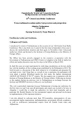 Opening speech by the Representative on Freedom of the Media, Dunja Mijatovic