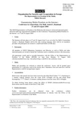 Information for participants in the Conference on Guaranteeing Media Freedom on the Internet