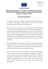 Closing Remarks by European Union