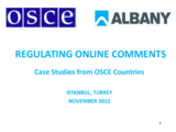 Regulation of Online Comments