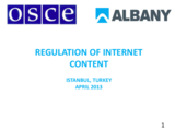 OSCE Regulation of Internet Content
