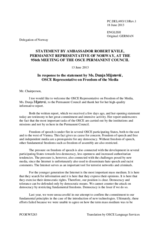 Statement by the OSCE Delegation of Norway