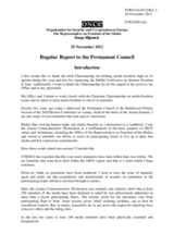 Report by the OSCE Representative on Freedom of the Media, Ms. Dunja Mijatovic