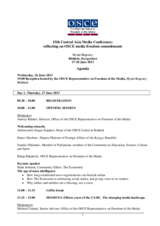 Agenda for 15th Central Asia Media Conference 
