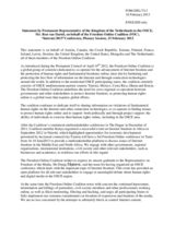 Statement by Permanent Representative of the Kingdom of the Netherlands to the OSCE, Mr. Ron van Dartel, on behalf of the Freedom Online Coalition