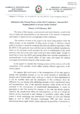 Statement by the Permanent Mission of the Republic of Azerbaijan to the OSCE