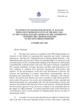 Statement by Monsignor Michael W. Banach, Permanent Representative of The Holy See 