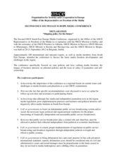 Conference Declaration: “Shaping Policy for the Future”