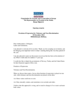 Opening remarks by Dunja Mijatović at Freedom of Expression for Tolerance and Non-Discrimination