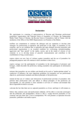 Declaration from the representatives of the Russian and Ukrainian media organizations