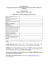 Checklist for organizers of side events 