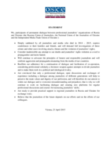 Joint statement by the representatives of journalist organizations of Russian and Ukraine