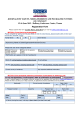 Registration form for conference on Journalists' safety, media freedom and pluralism in times of conflict