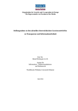 Legal review on the current Austrian draft laws  on transparency and freedom of information