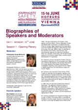 Biographies of Speakers and Moderators