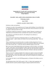 Speech by the OSCE Representative on Freedom of the Media