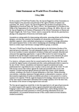 Joint Statement on World Press Freedom Day