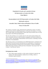 Recommendations by the OSCE Representative on Freedom of the Media 