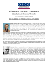 Biographies of international speakers