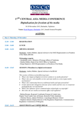 Agenda for the 17th Central Asia Media Conference