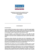 Agenda for third expert meeting on Open Journalism