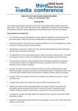 Declaration from the 3rd South East Europe Media Conference
