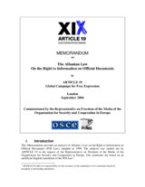 Review of Albanian law on right to information on official documents