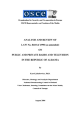 Analysis and review of Albanian electronic media law