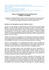 Presentation by Wolfgang Benedek