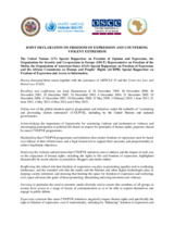 Joint Declaration on Freedom of Expression and Countering Violent Extremism