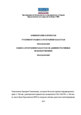 Comments on the drafts of the Criminal Code (new edition) and Code on the Administrative Offences (new edition) of the Republic of Kazakhstan