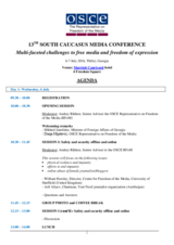 Agenda for 13th South Caucasus Media Conference
