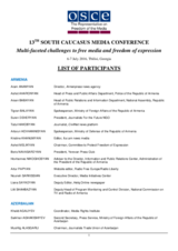 List of participants