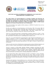 Joint declaration on freedom of expression and “fake news”, disinformation and propaganda